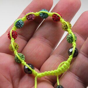 $300 Pink 10mm Crystal Beads Hematite Bracelet Hand Made 7 to 9" adjustable